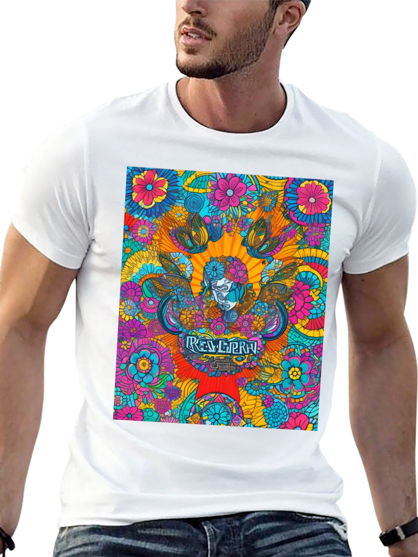 Psychedelic Floral Graphic Tee - Retro Cool T-Shirt
