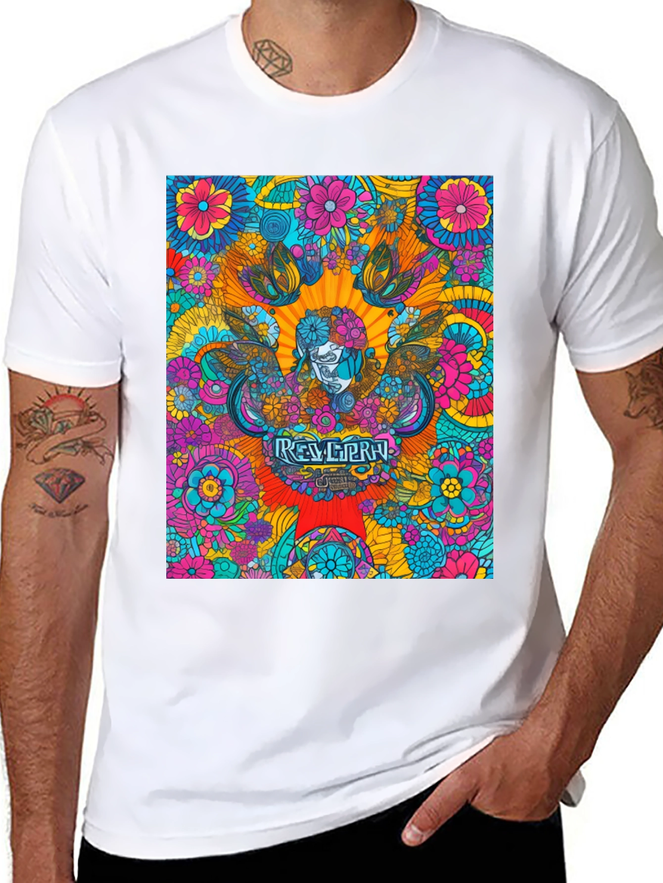 Psychedelic Floral Graphic Tee - Retro Cool T-Shirt
