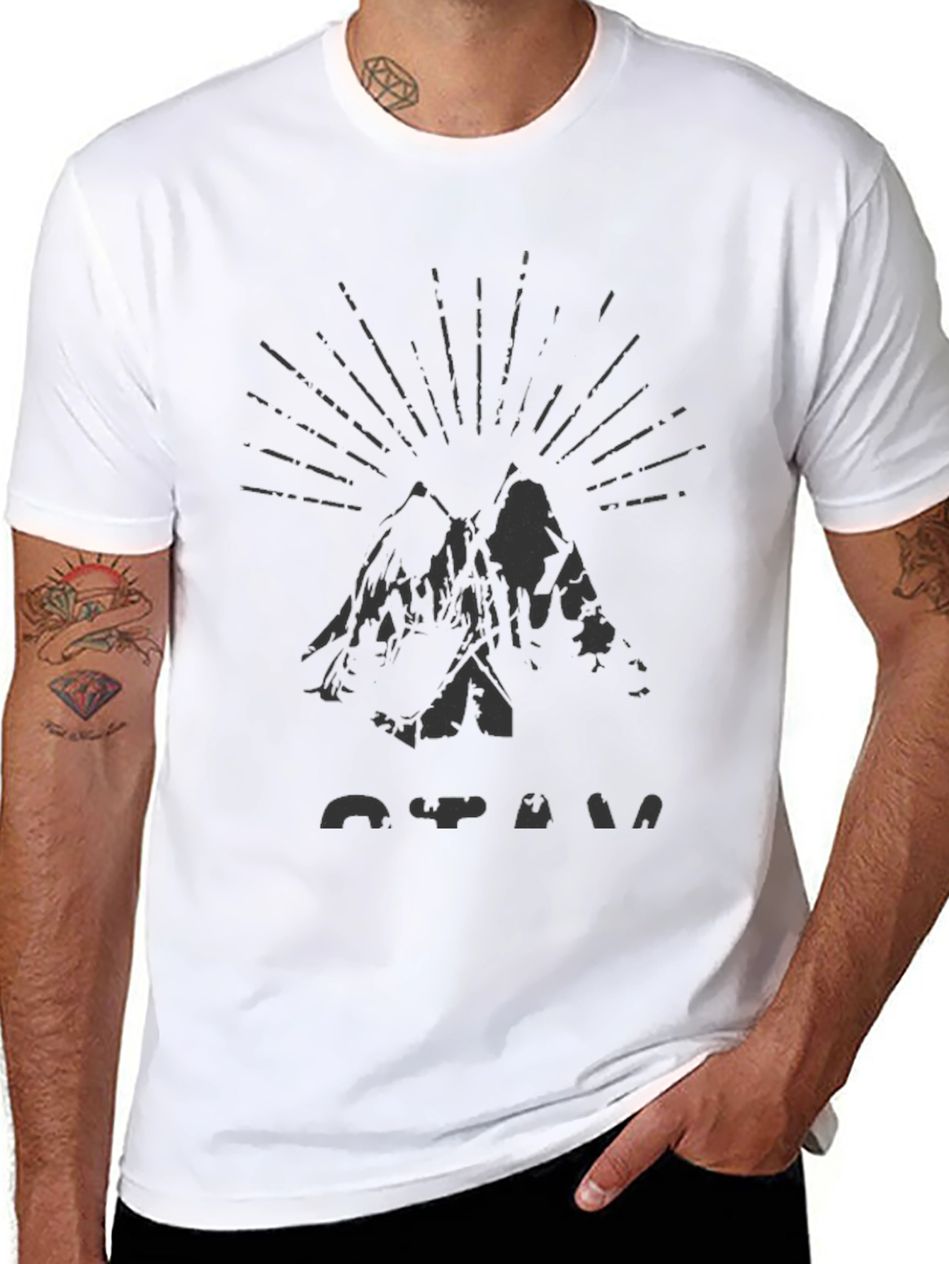 Mens Black Mountain Graphic Tee