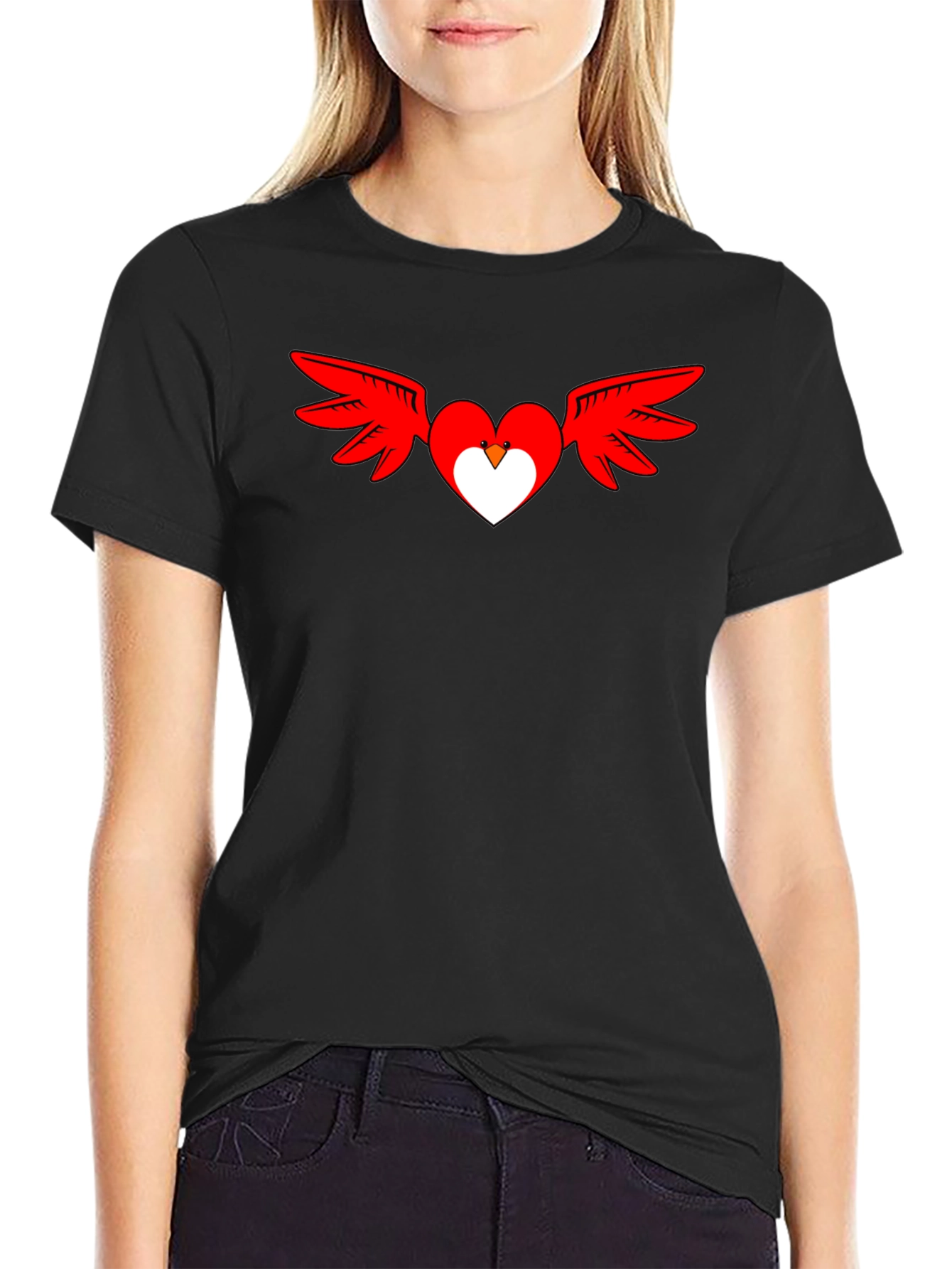 Winged Heart Graphic Tee - Black