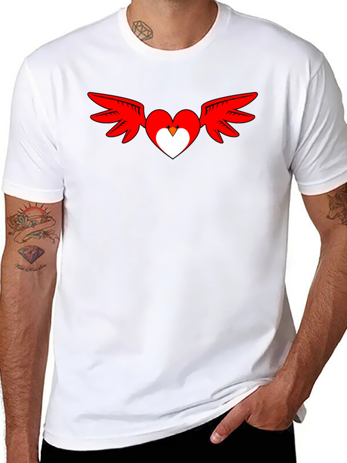 Winged Heart Graphic Tee - Black