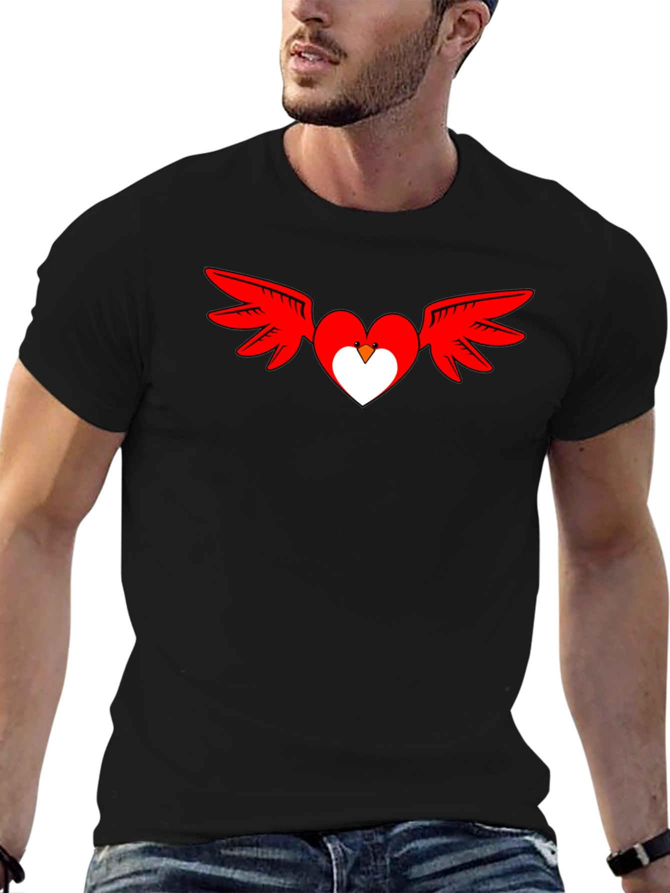 Winged Heart Graphic Tee - Black