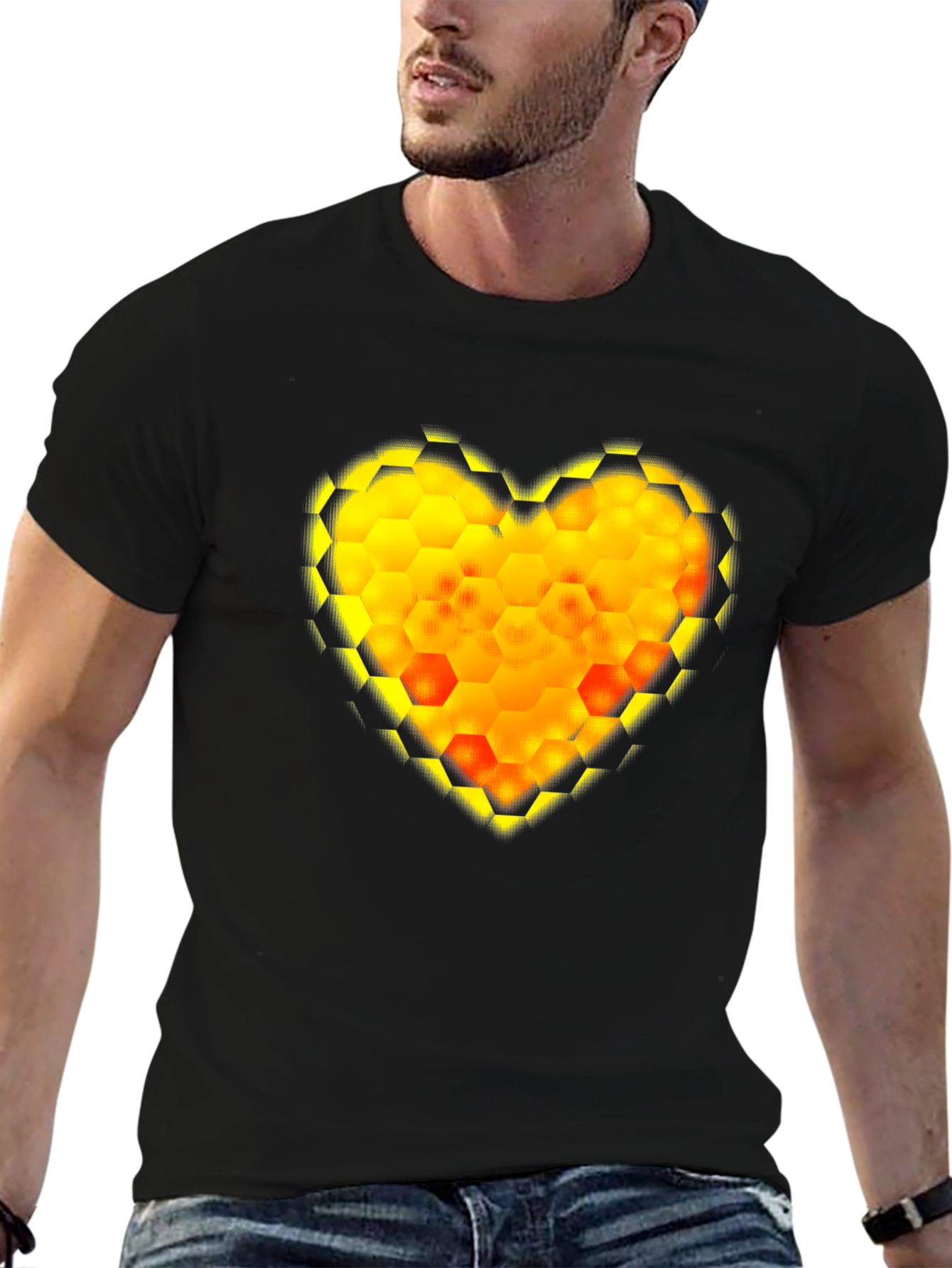 Honeycomb Heart Tee - Modern Graphic Print