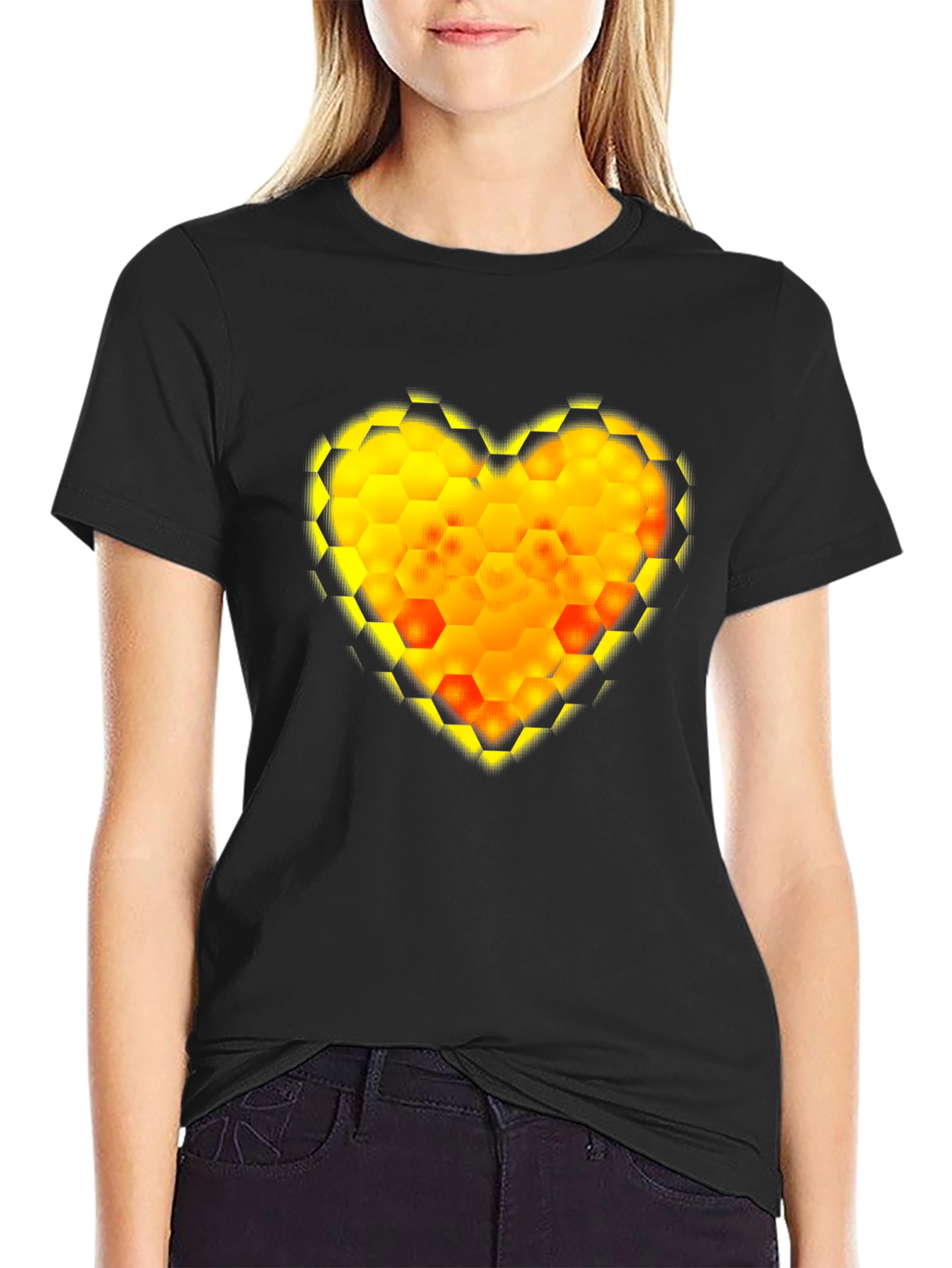 Honeycomb Heart Tee - Modern Graphic Print
