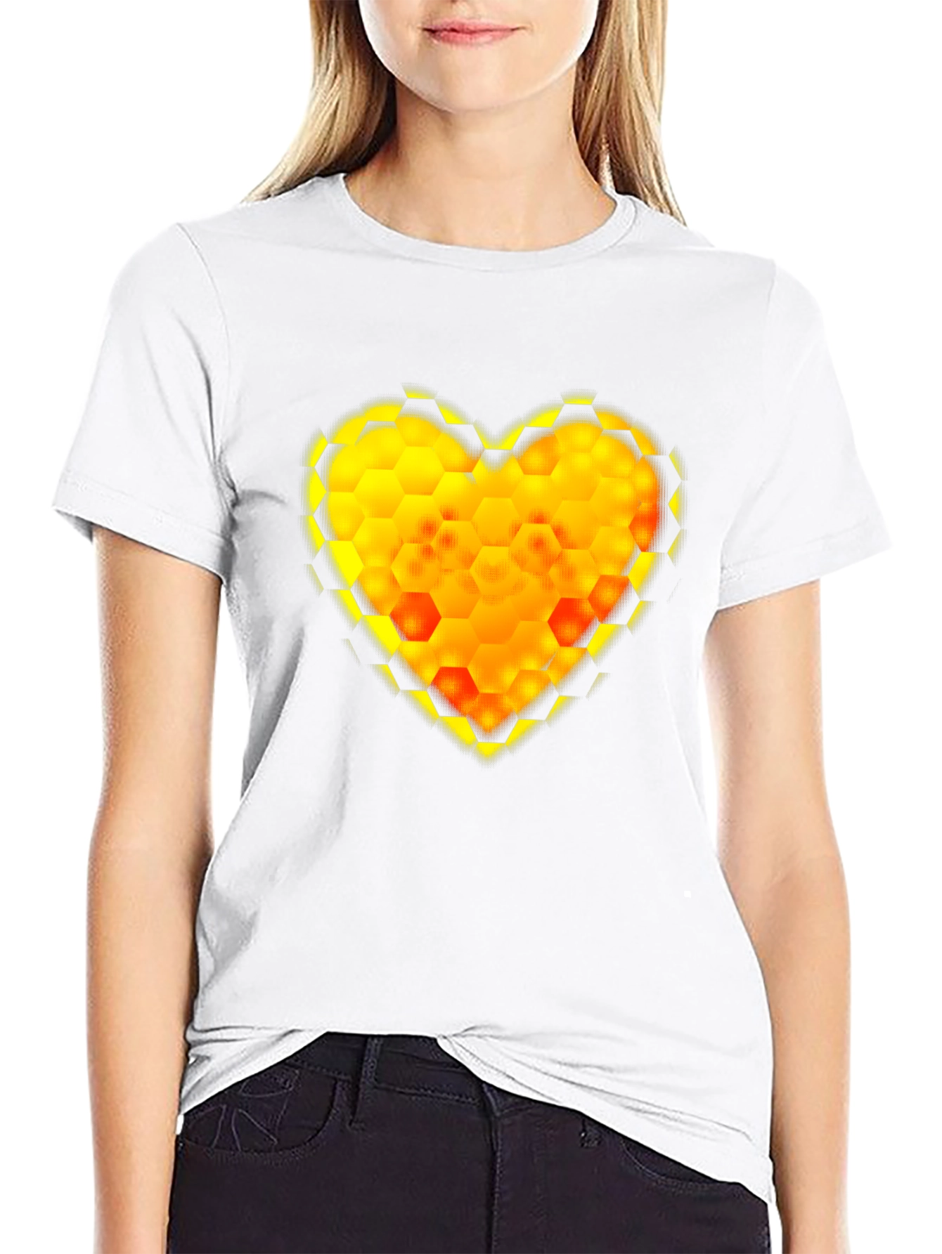 Honeycomb Heart Tee - Modern Graphic Print