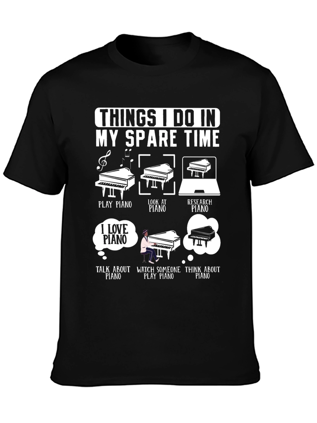 Piano Lover T-Shirt - Spare Time Activities