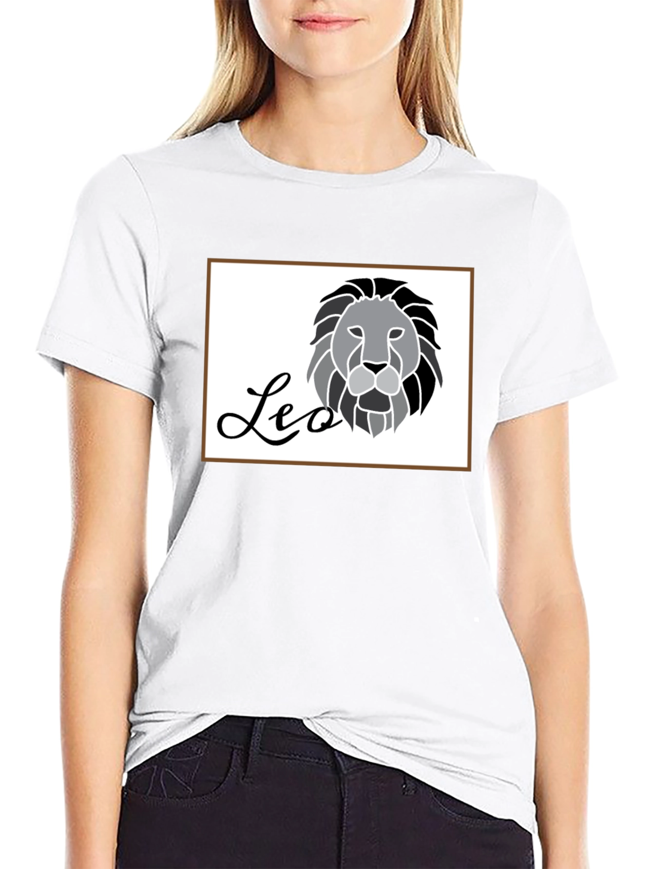 Black Leo Zodiac Graphic Tee for Men