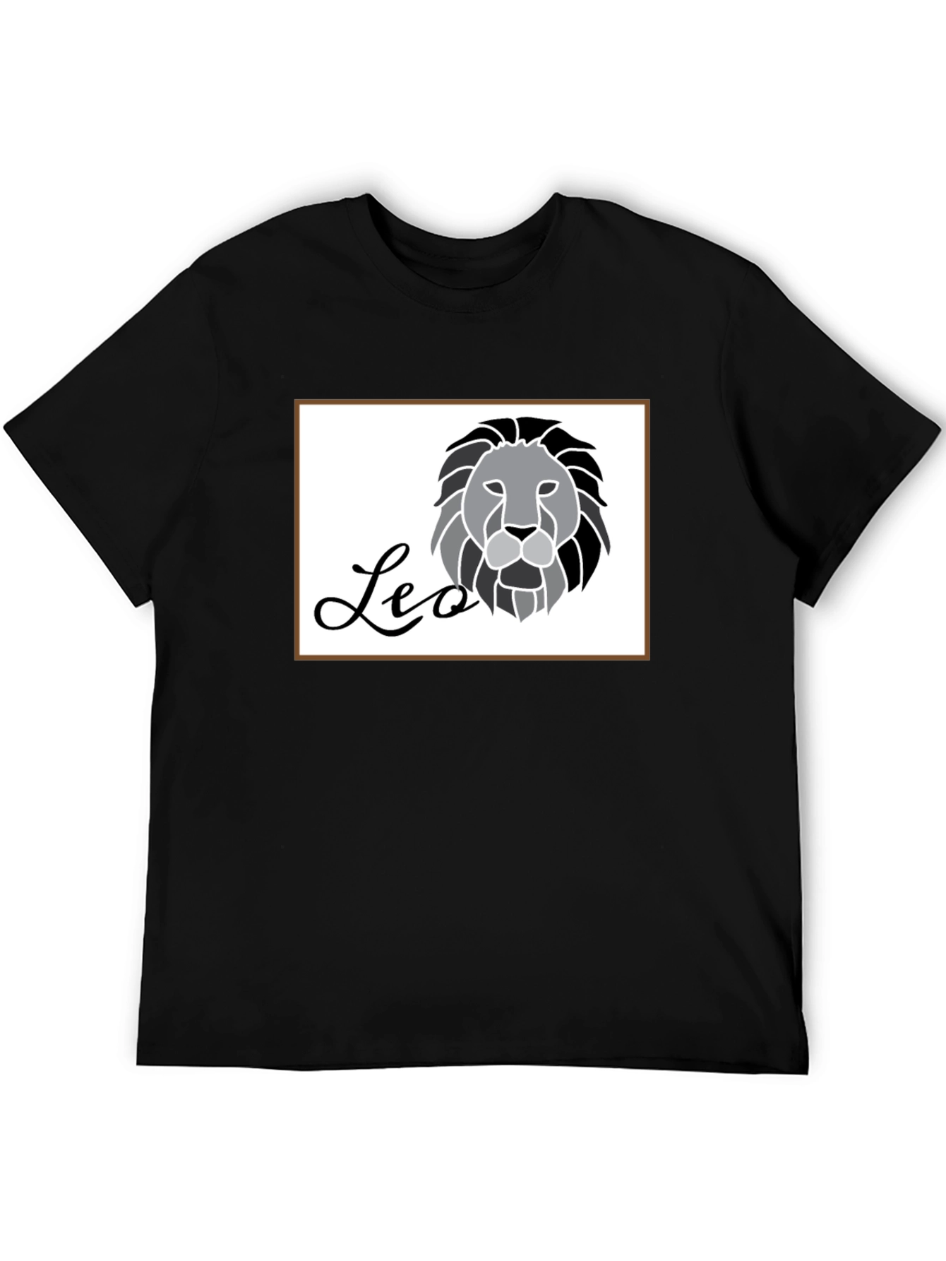Black Leo Zodiac Graphic Tee for Men