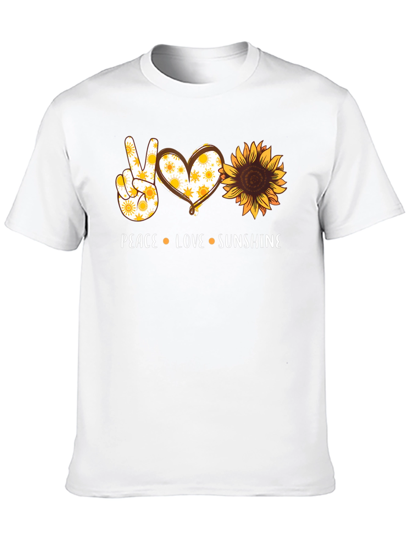 Peace Love Sunshine Graphic Tee - Sunflower Design