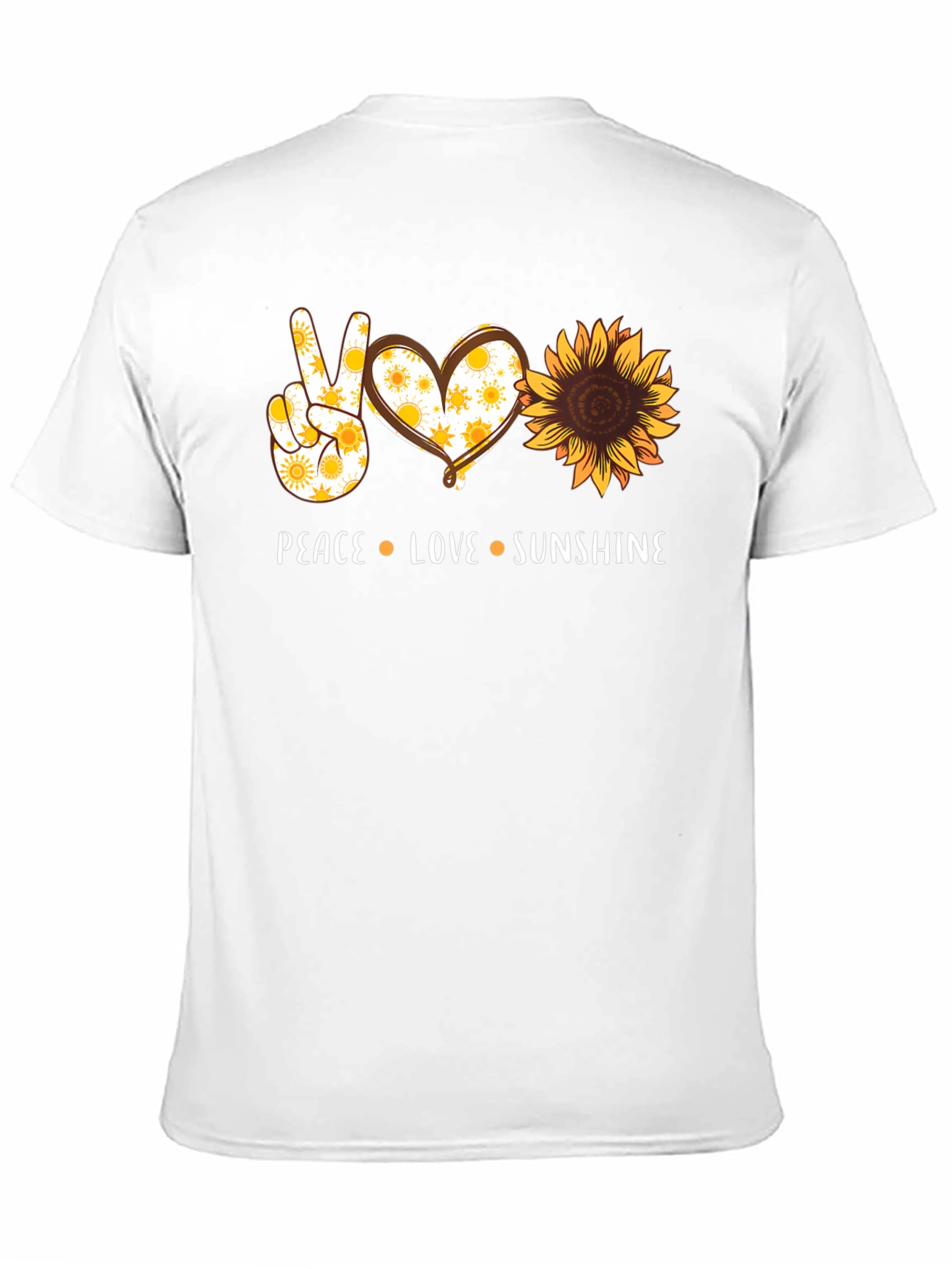 Peace Love Sunshine Graphic Tee - Sunflower Design