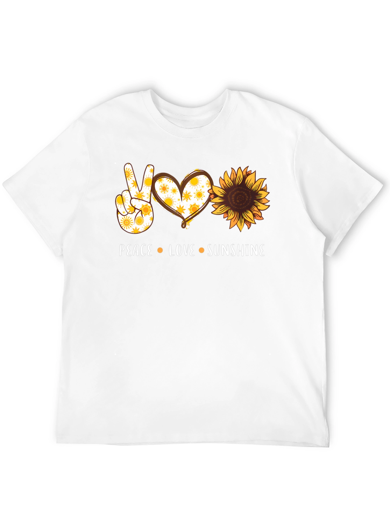 Peace Love Sunshine Graphic Tee - Sunflower Design
