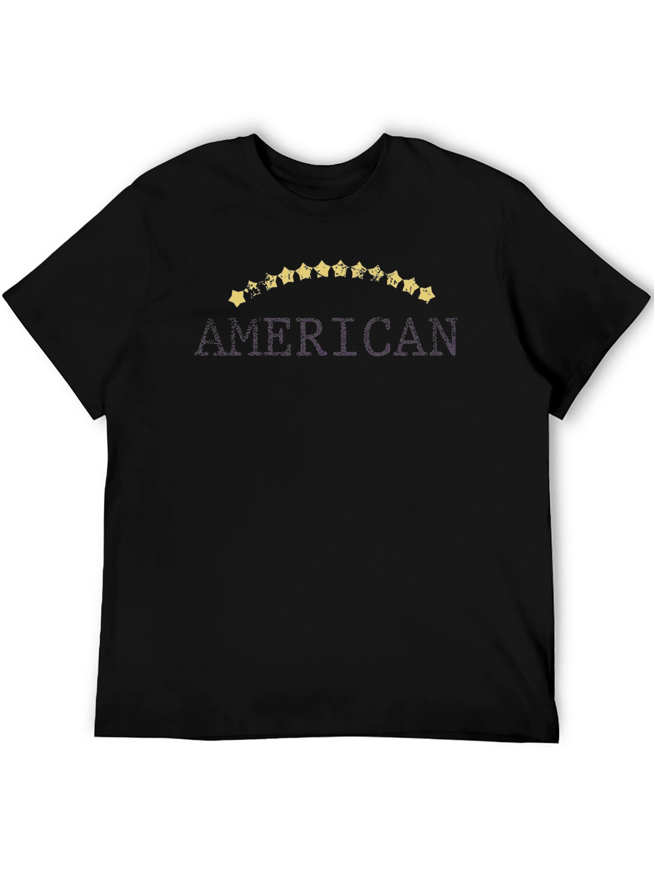 American Flag Star Graphic Print T-Shirt