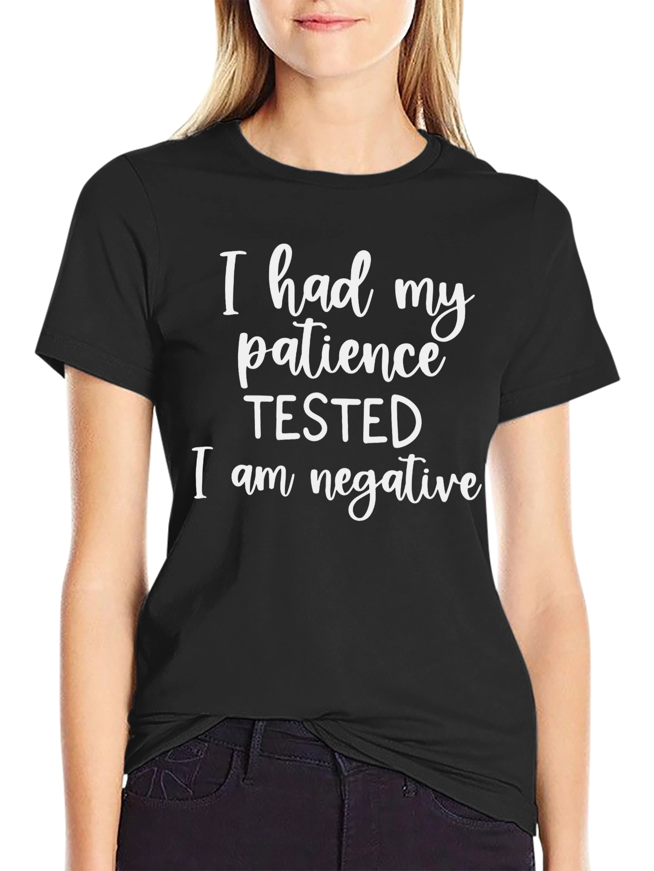 Humorous Patience Tested Black T-Shirt