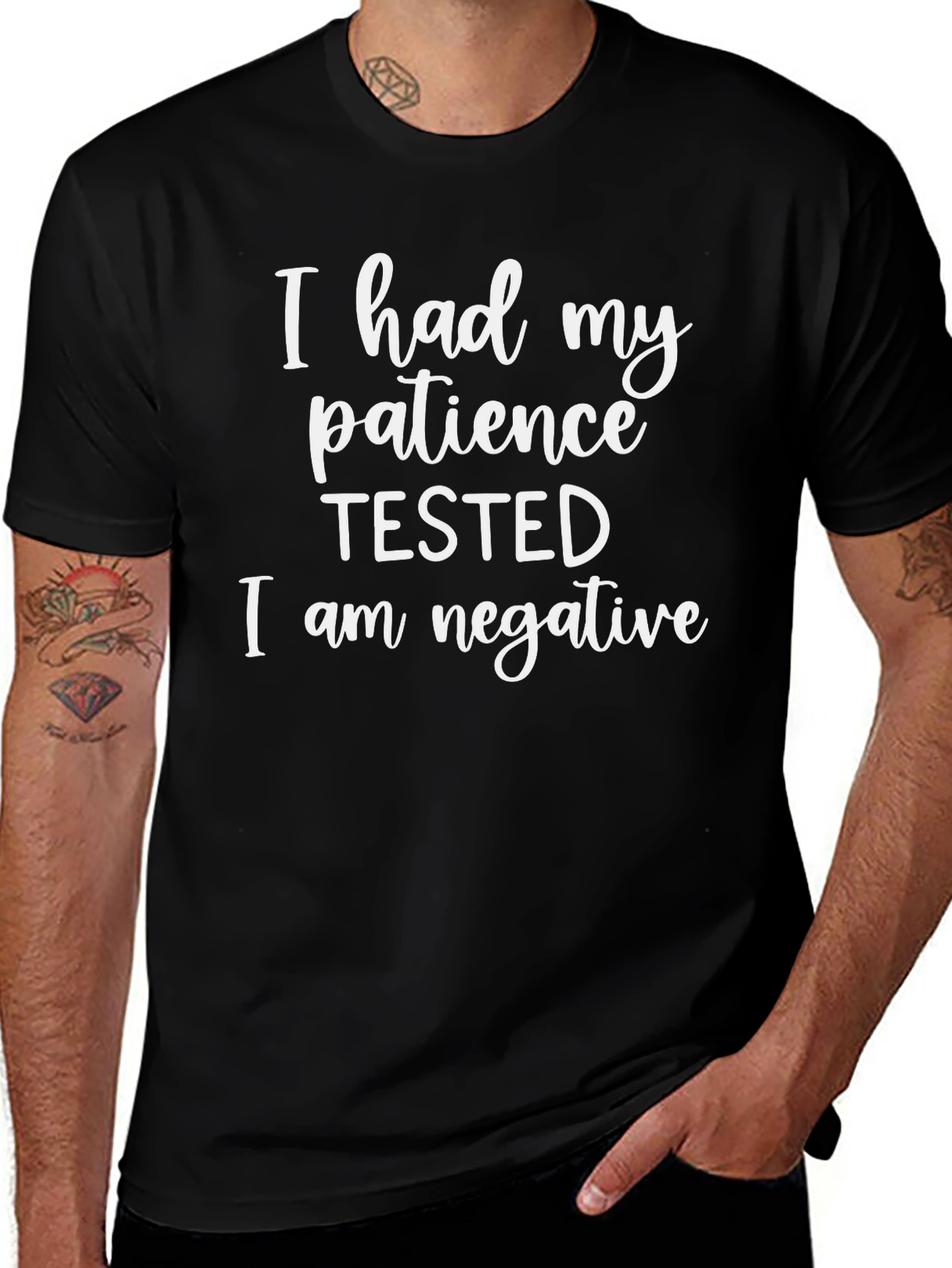 Humorous Patience Tested Black T-Shirt