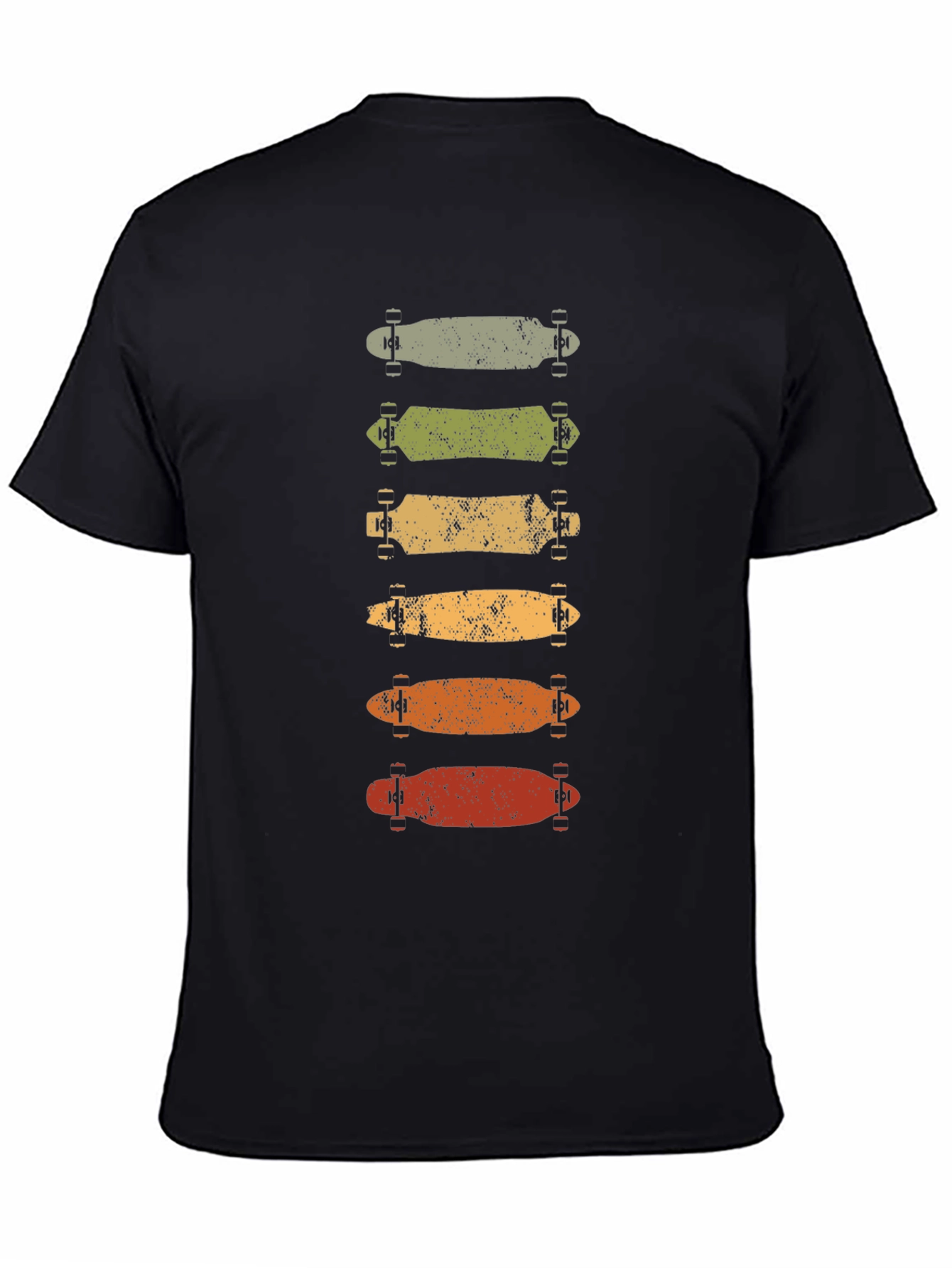 Retro Skateboard Stack Graphic Tee - Black