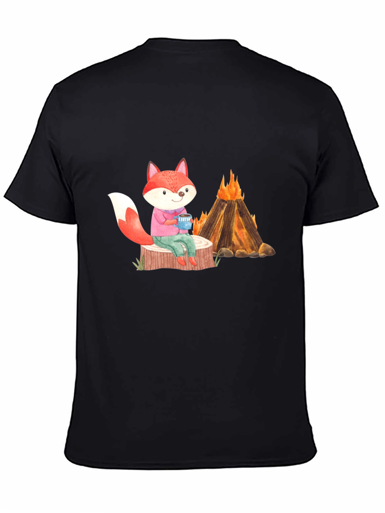Fox Campfire Graphic T-Shirt - Cozy Comfort