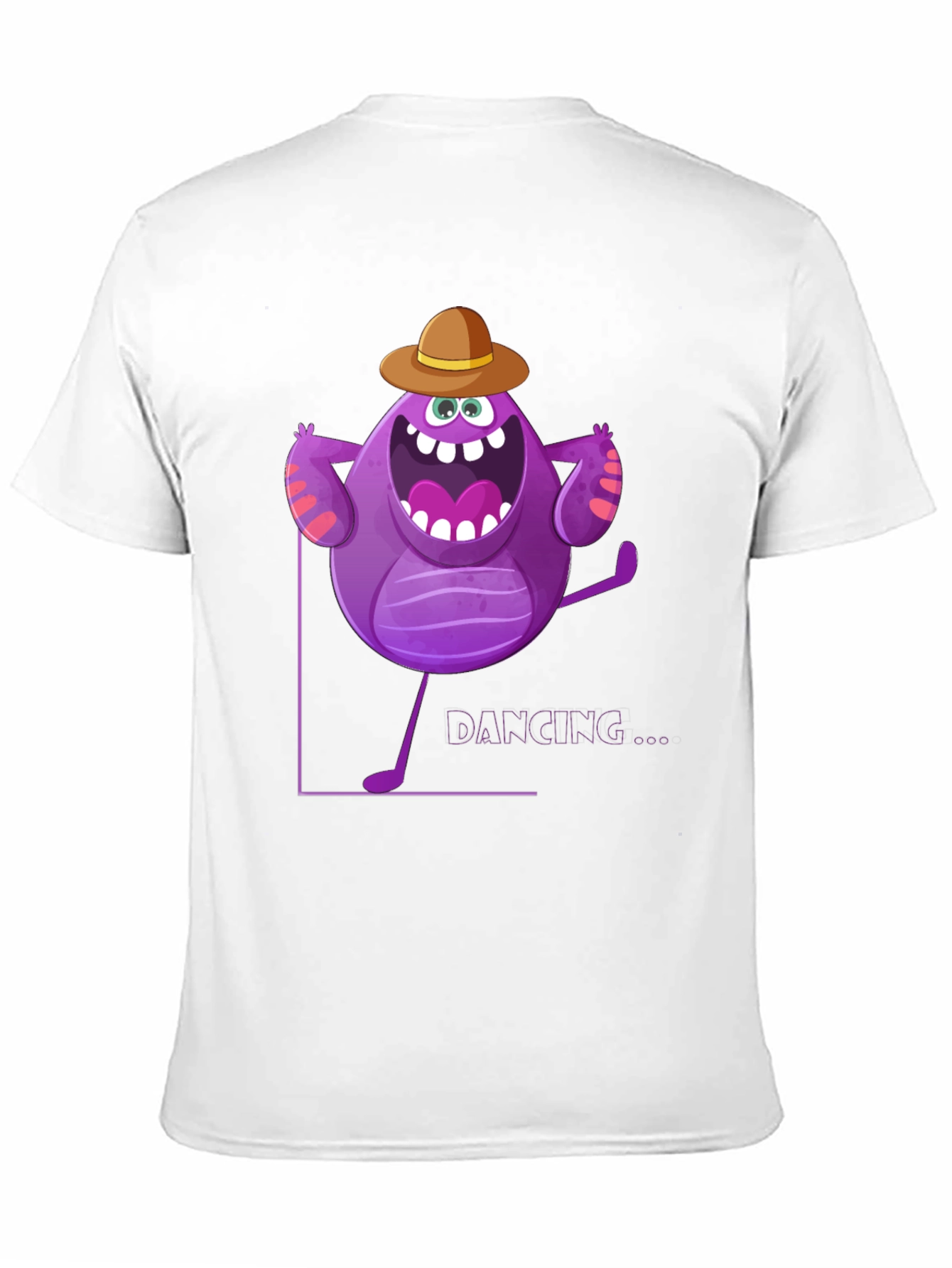 Dancing Purple Monster Graphic T-Shirt