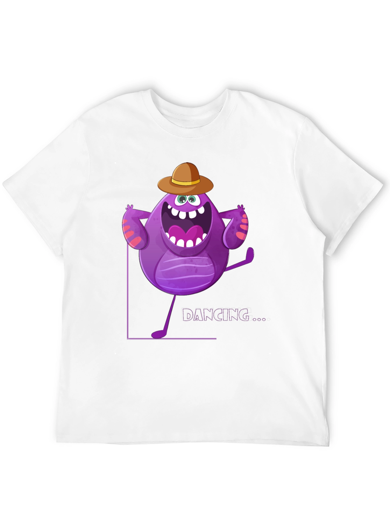 Dancing Purple Monster Graphic T-Shirt