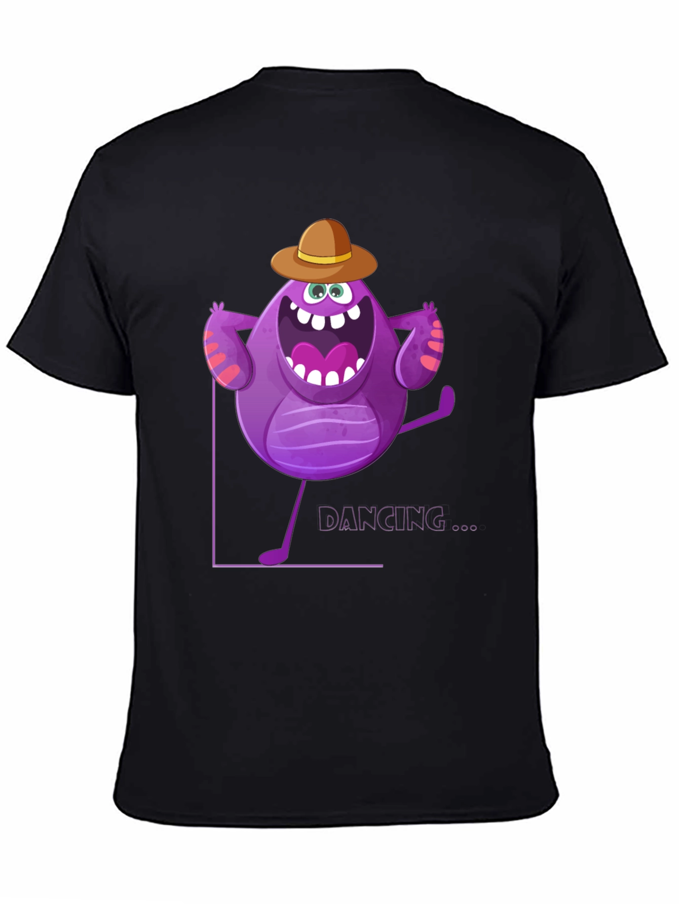 Dancing Purple Monster Graphic T-Shirt