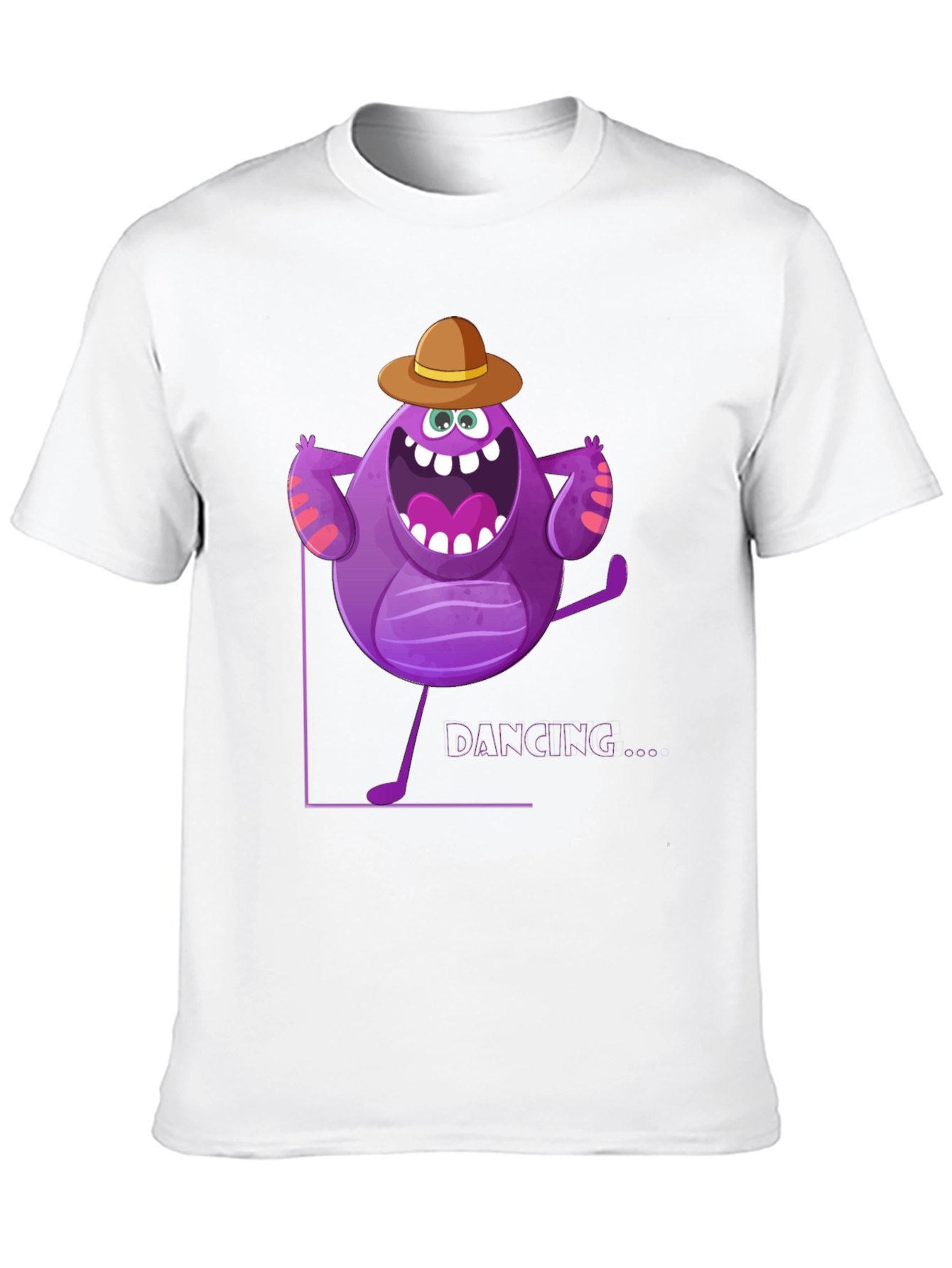 Dancing Purple Monster Graphic T-Shirt