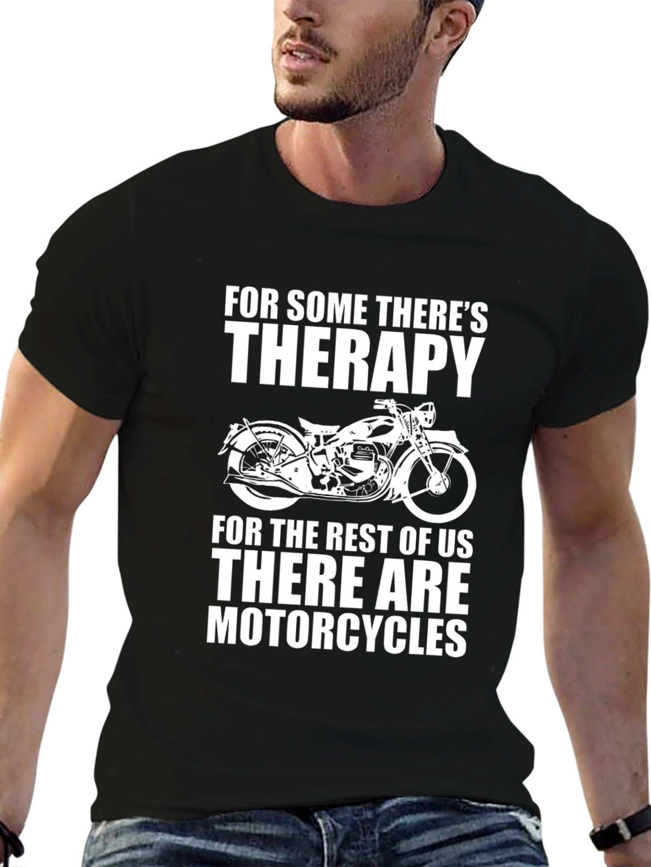 Motorcycle Therapy Graphic T-Shirt - Biker Apparel