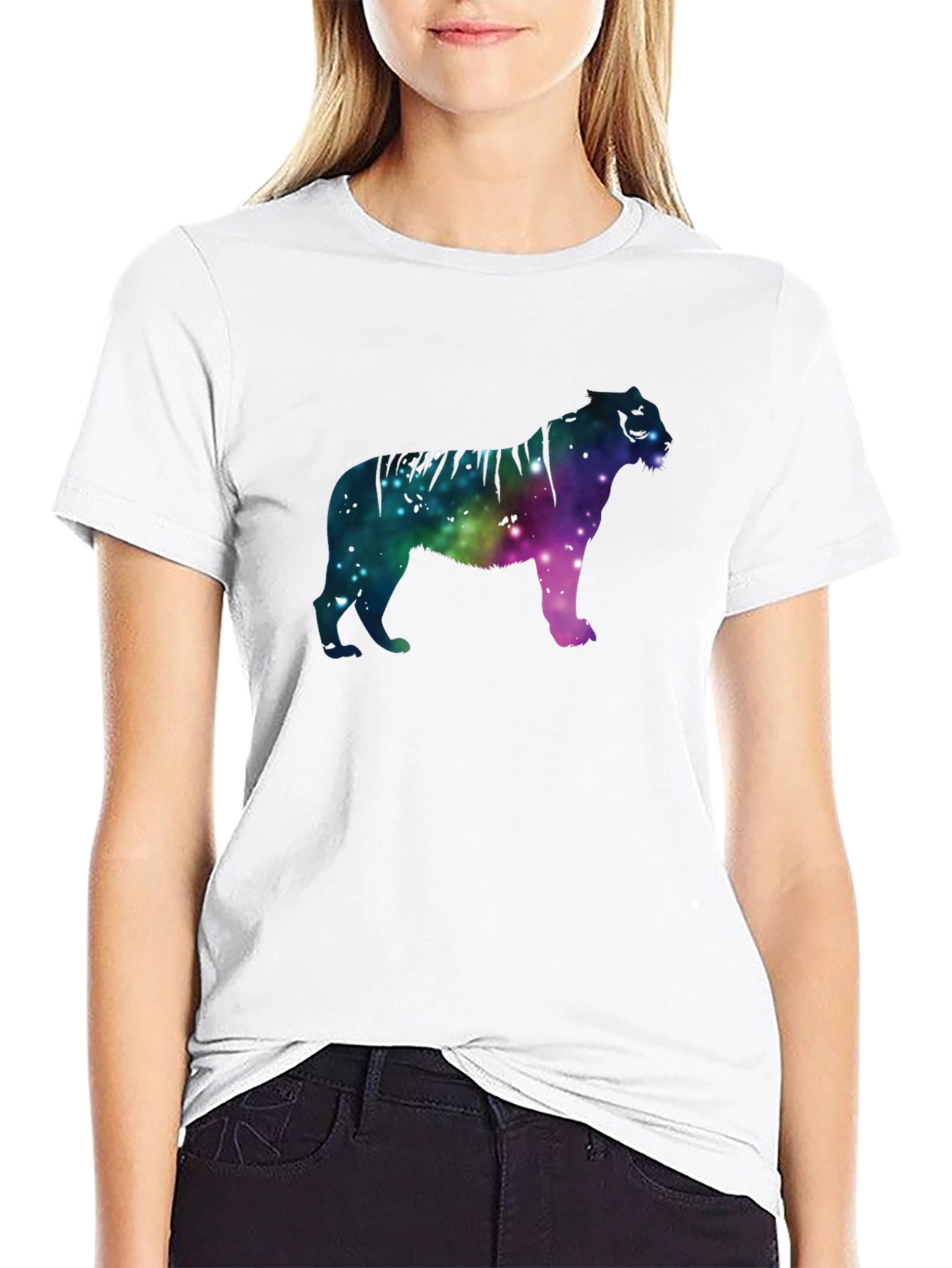 Galaxy Tiger Graphic Black Tee