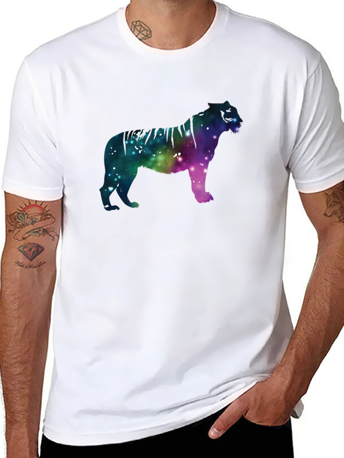 Galaxy Tiger Graphic Black Tee
