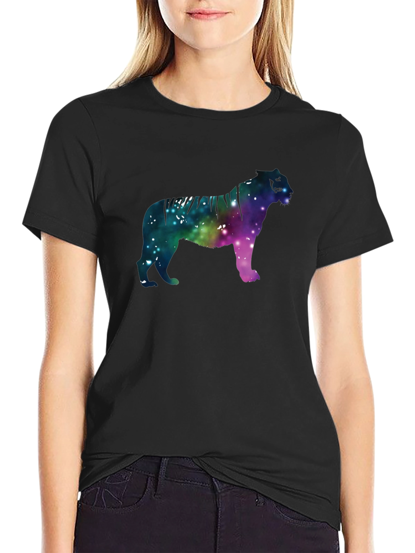 Galaxy Tiger Graphic Black Tee