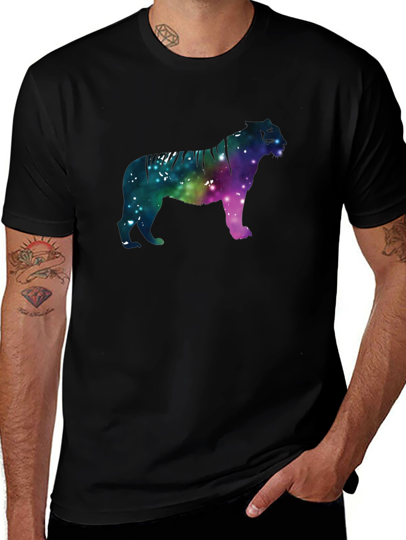 Galaxy Tiger Graphic Black Tee