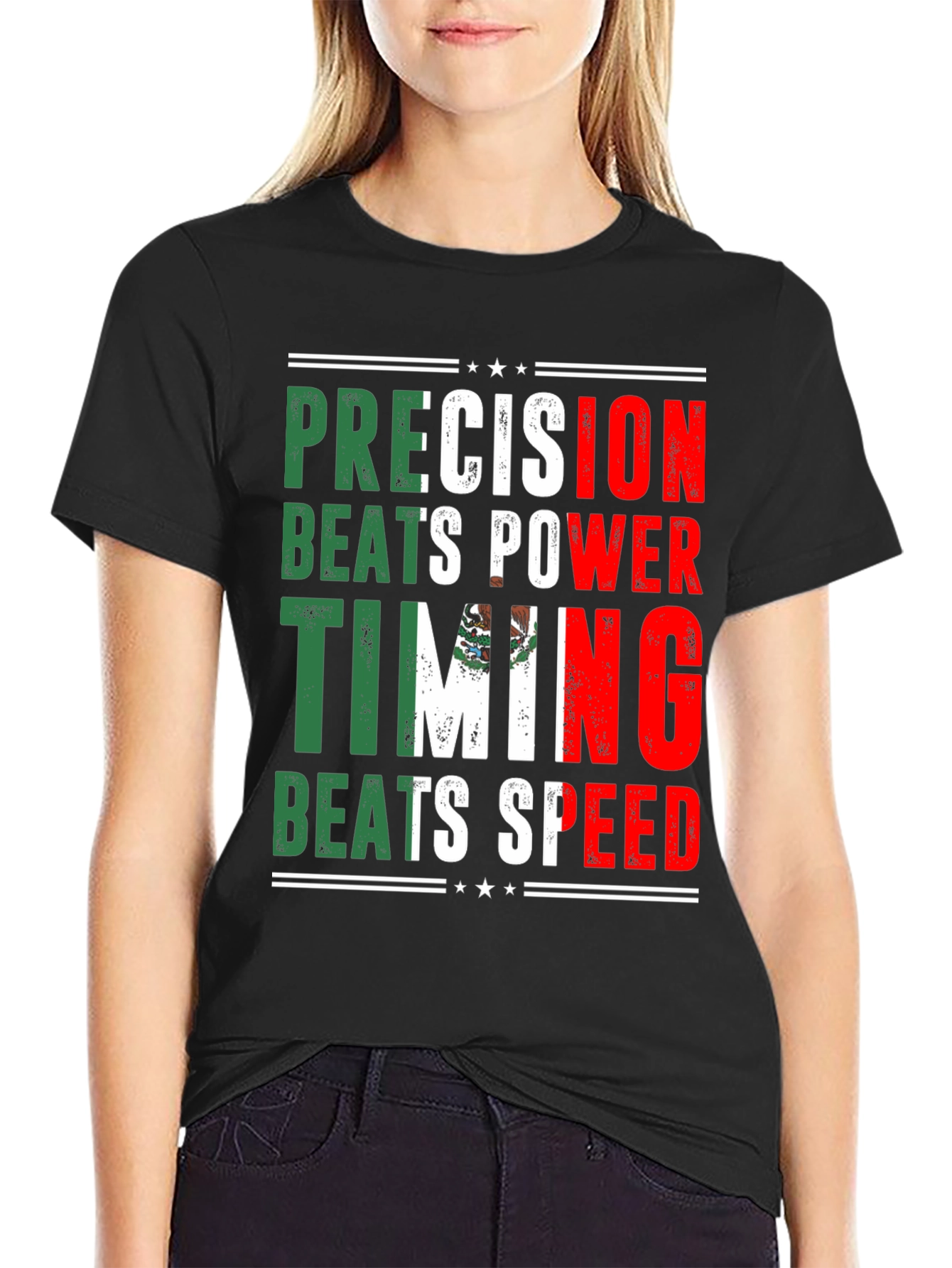 Precision Beats Power Mexico Flag T-Shirt