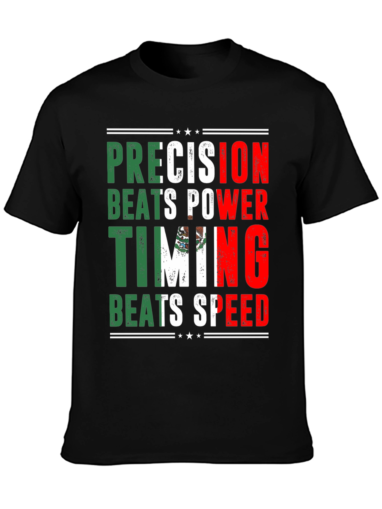 Precision Beats Power Mexico Flag T-Shirt