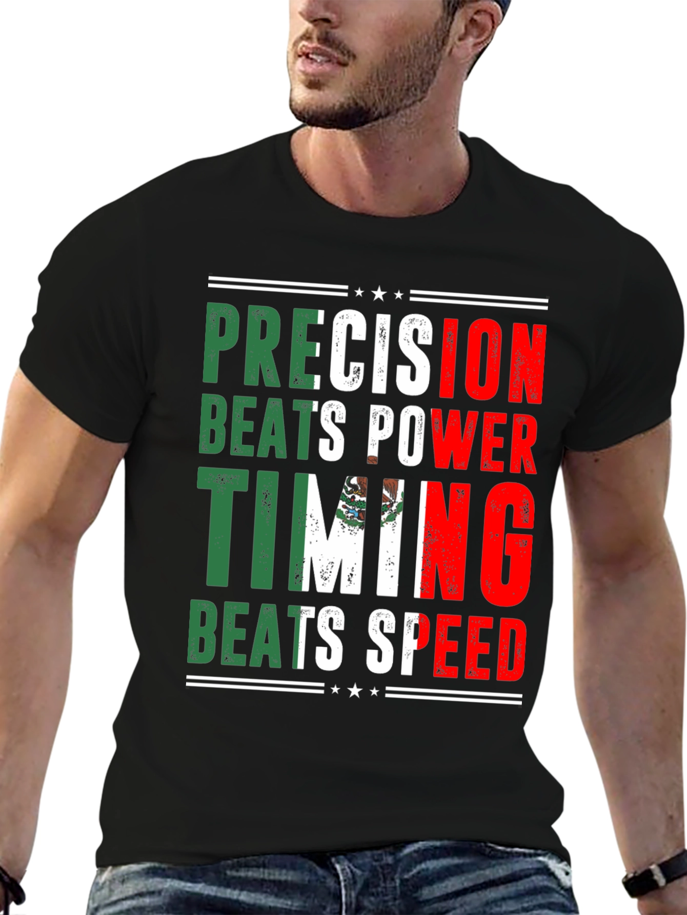 Precision Beats Power Mexico Flag T-Shirt