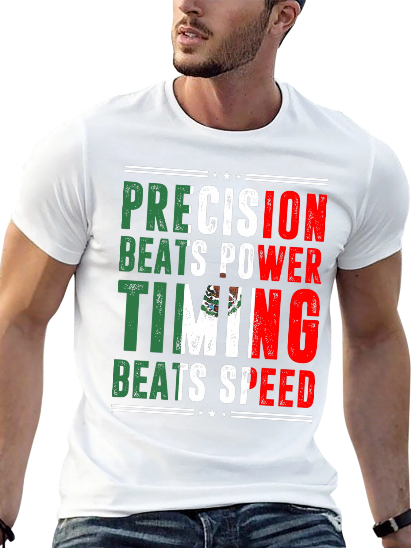 Precision Beats Power Mexico Flag T-Shirt
