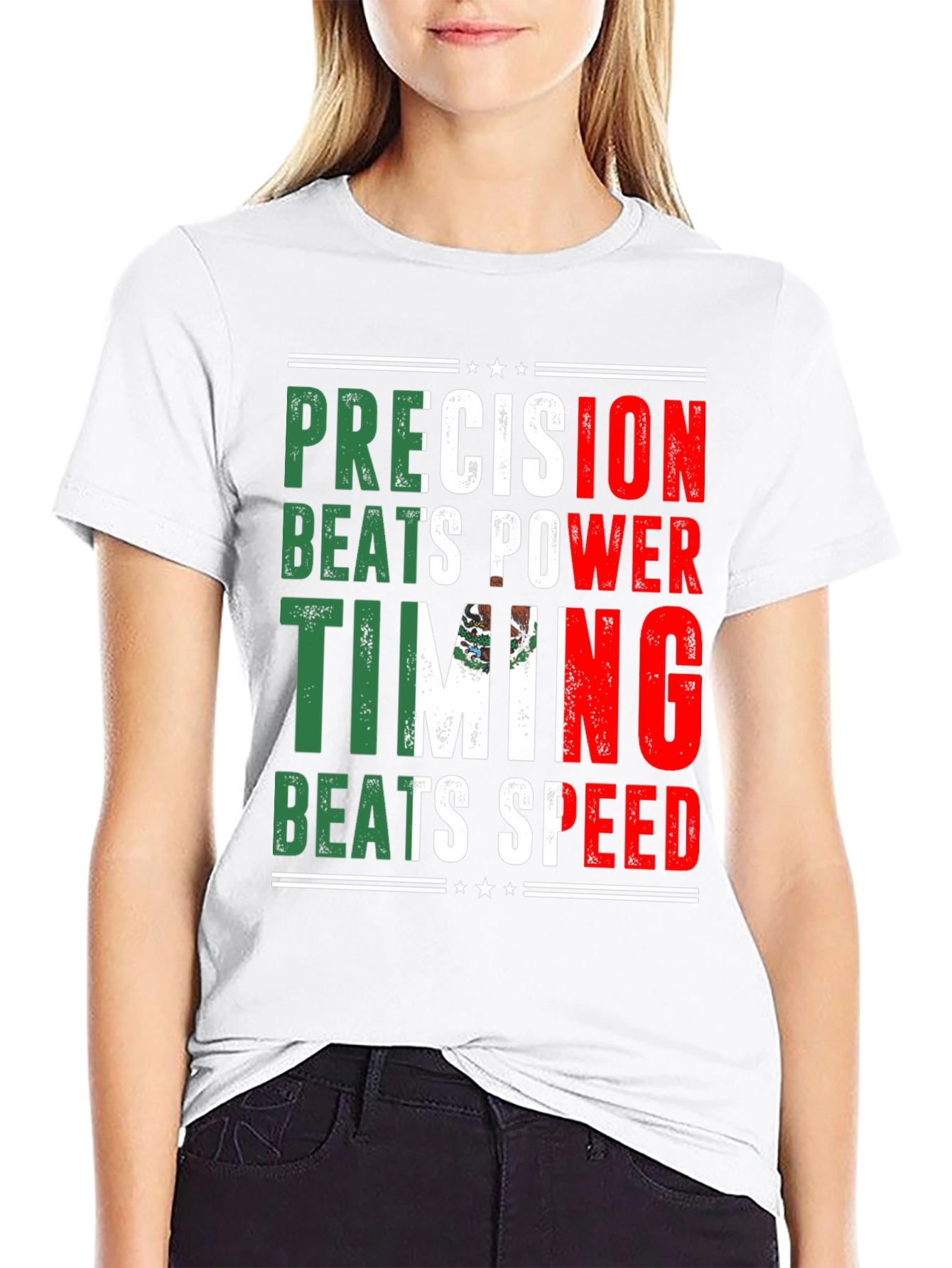 Precision Beats Power Mexico Flag T-Shirt
