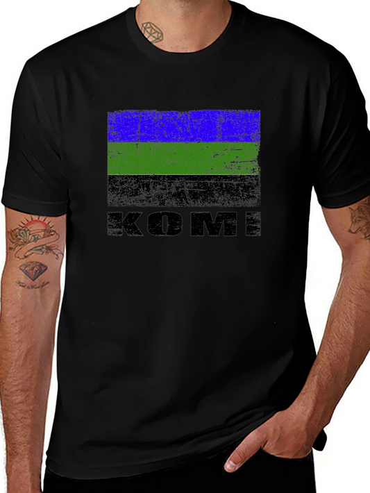 Komi Republic Flag T-Shirt - Distressed Design