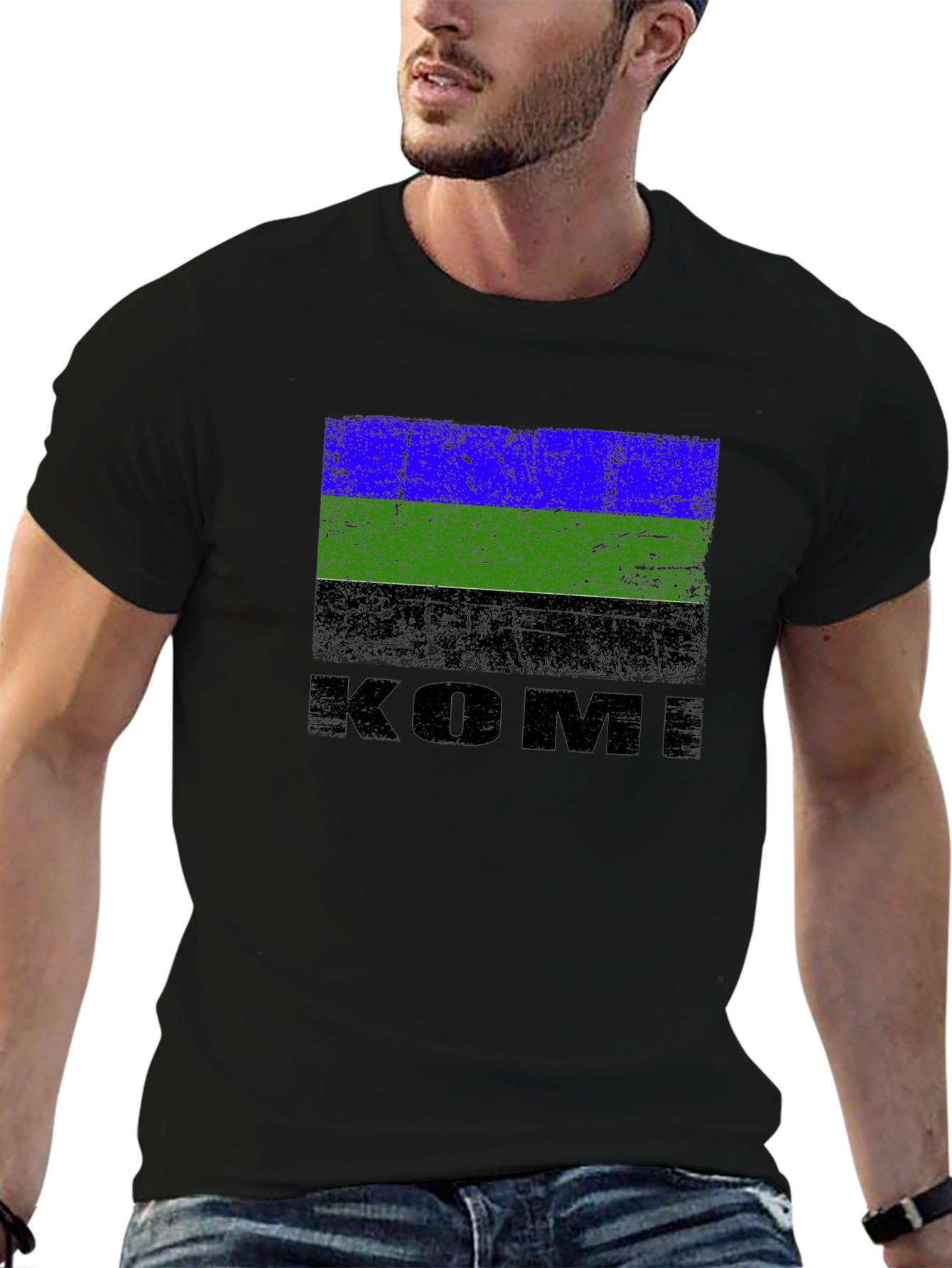 Komi Republic Flag T-Shirt - Distressed Design
