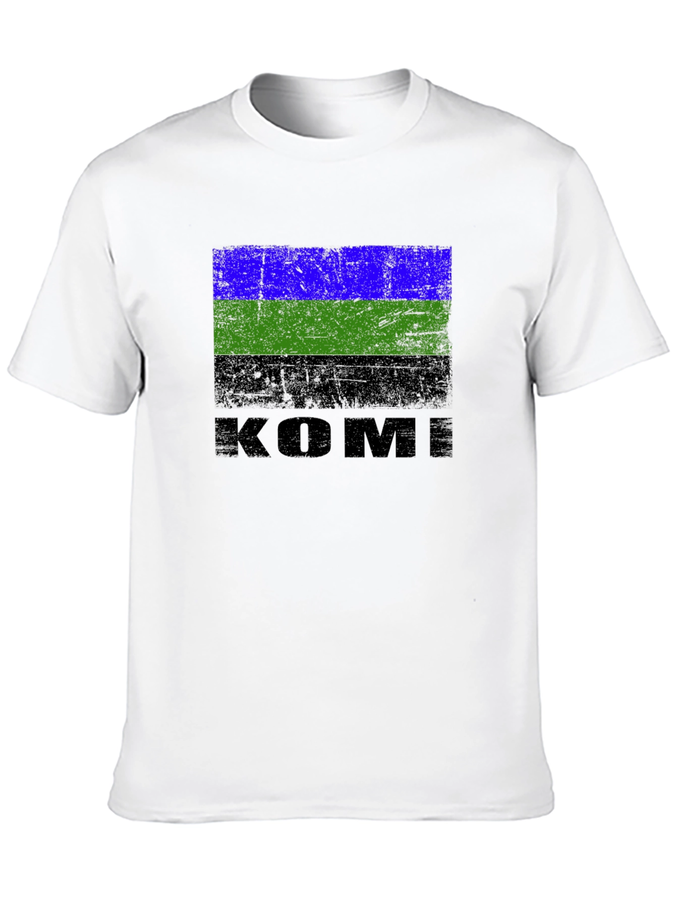 Komi Republic Flag T-Shirt - Distressed Design