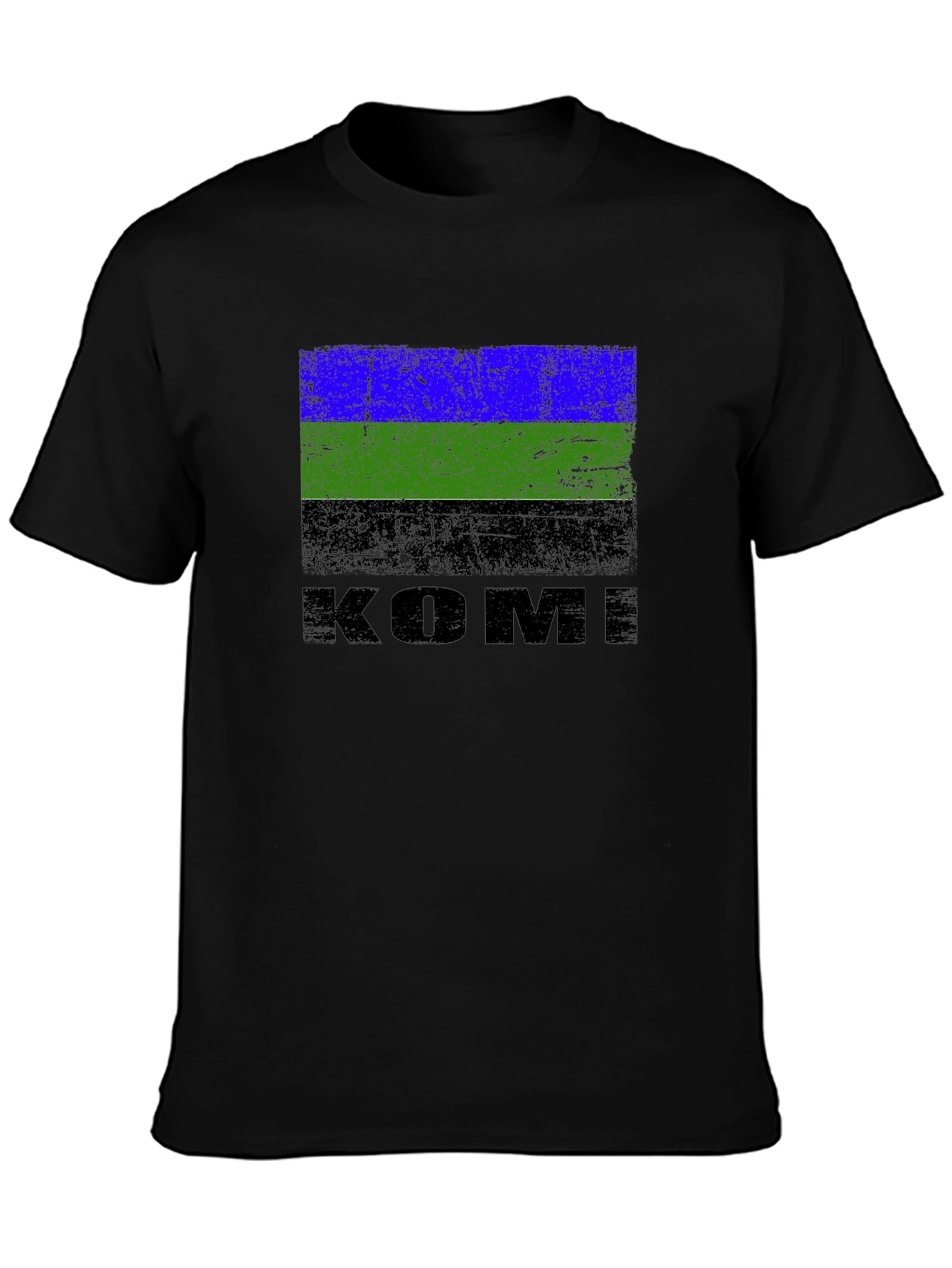 Komi Republic Flag T-Shirt - Distressed Design