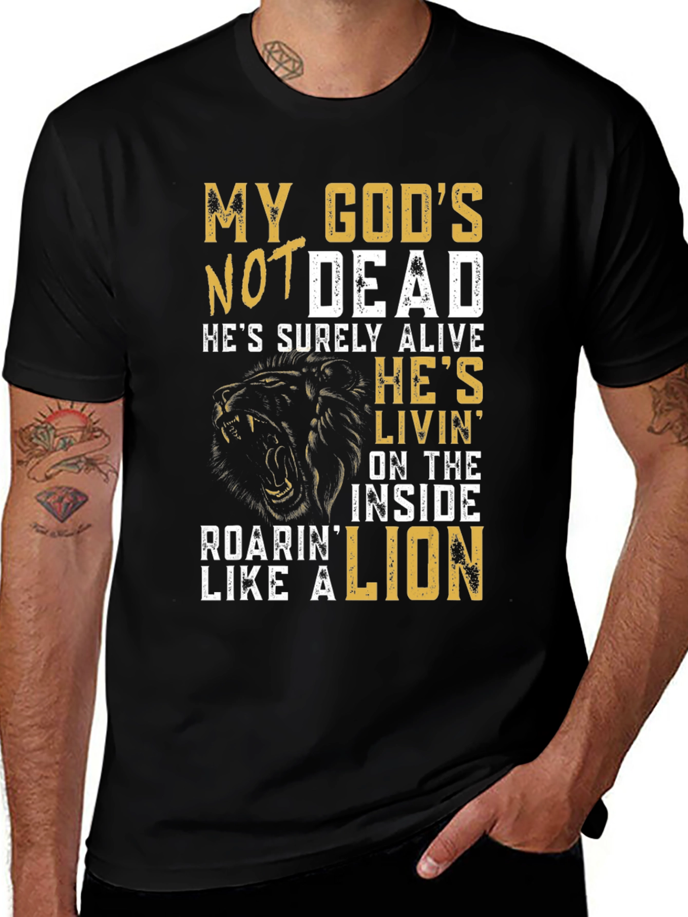 My Gods Not Dead Lion Graphic T-Shirt