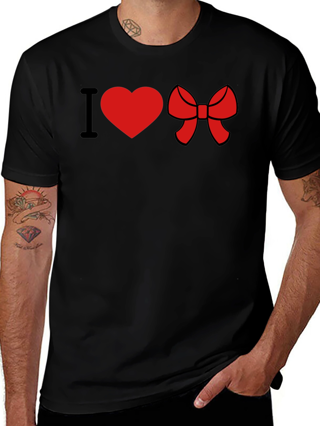I Heart Bow Black Tee