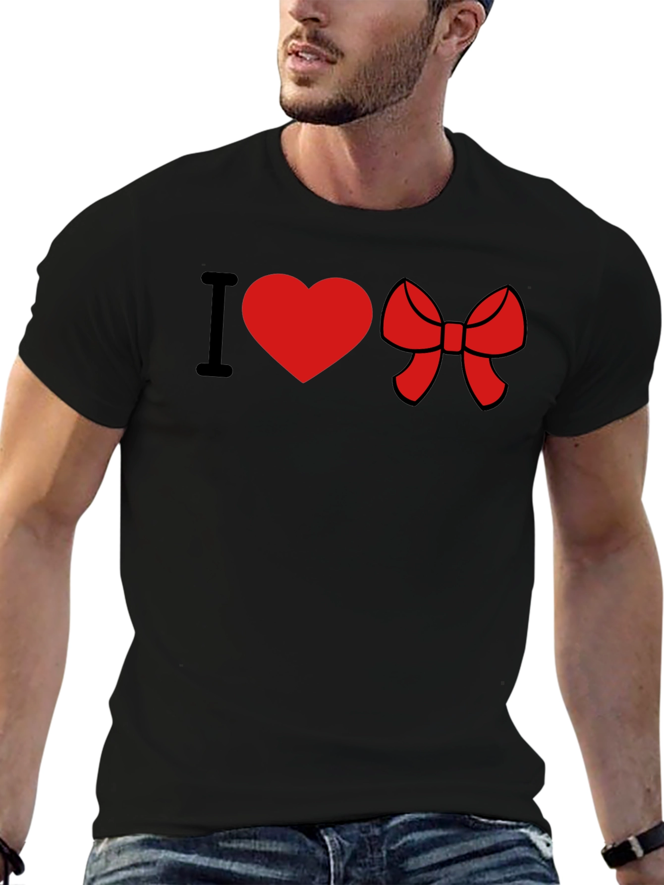 I Heart Bow Black Tee