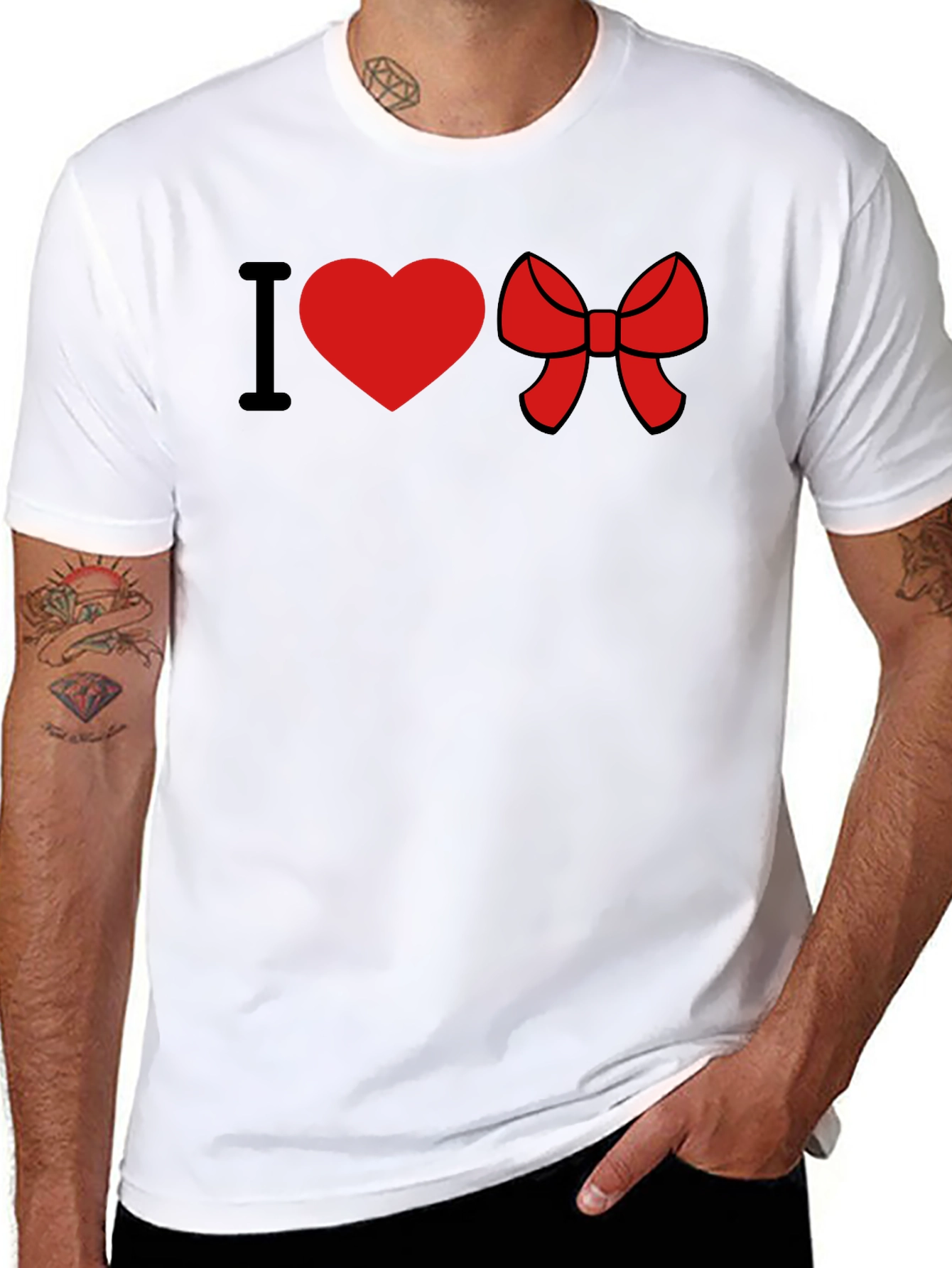 I Heart Bow Black Tee