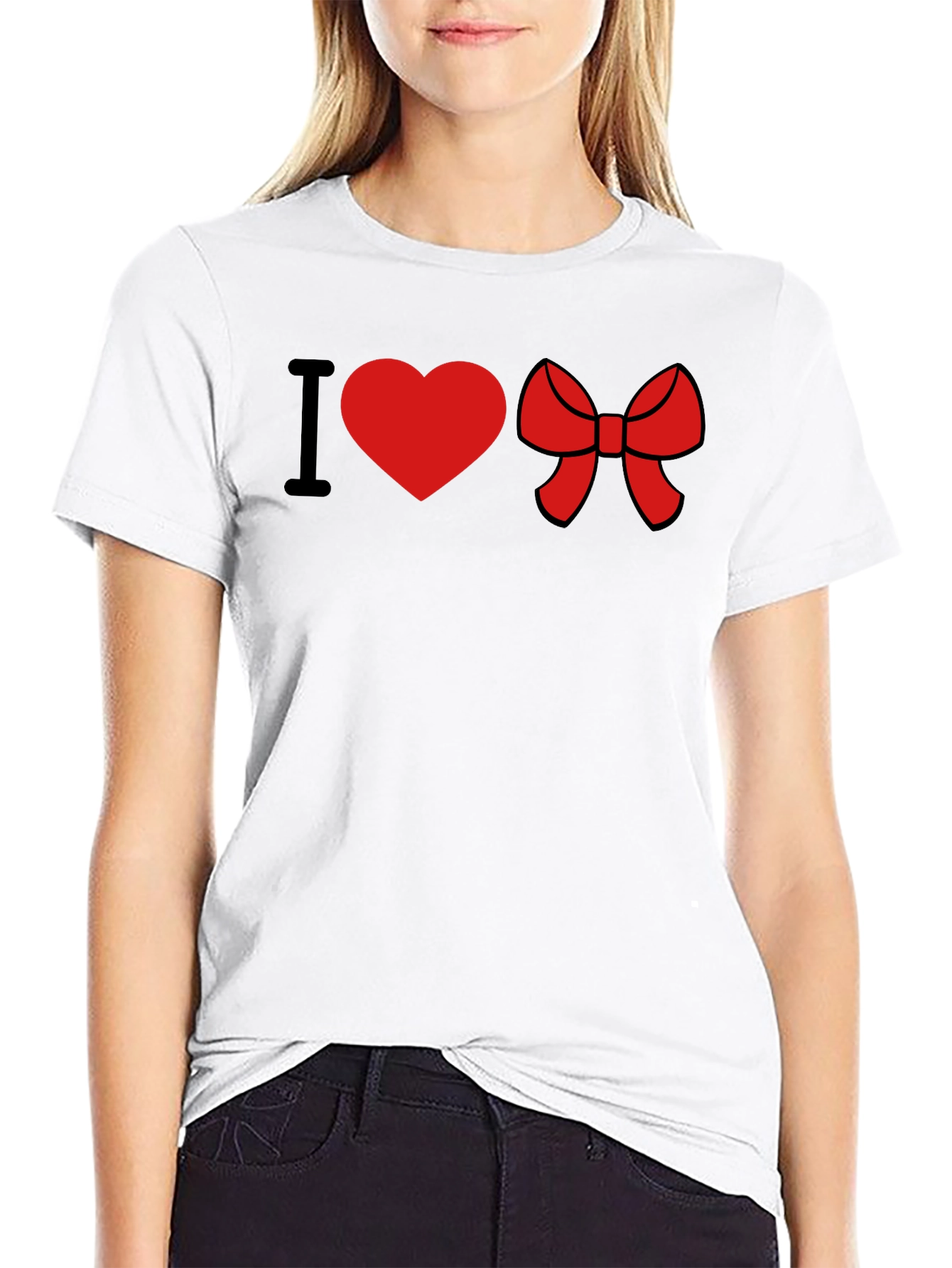 I Heart Bow Black Tee
