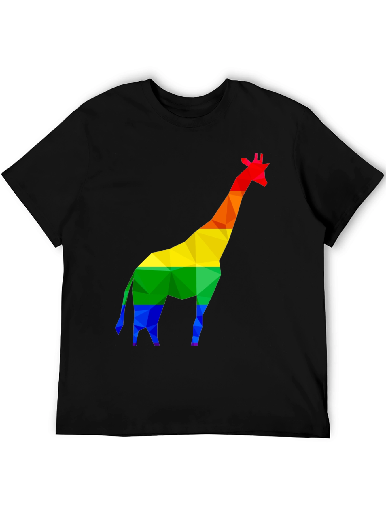 Rainbow Giraffe Graphic Tee - Black