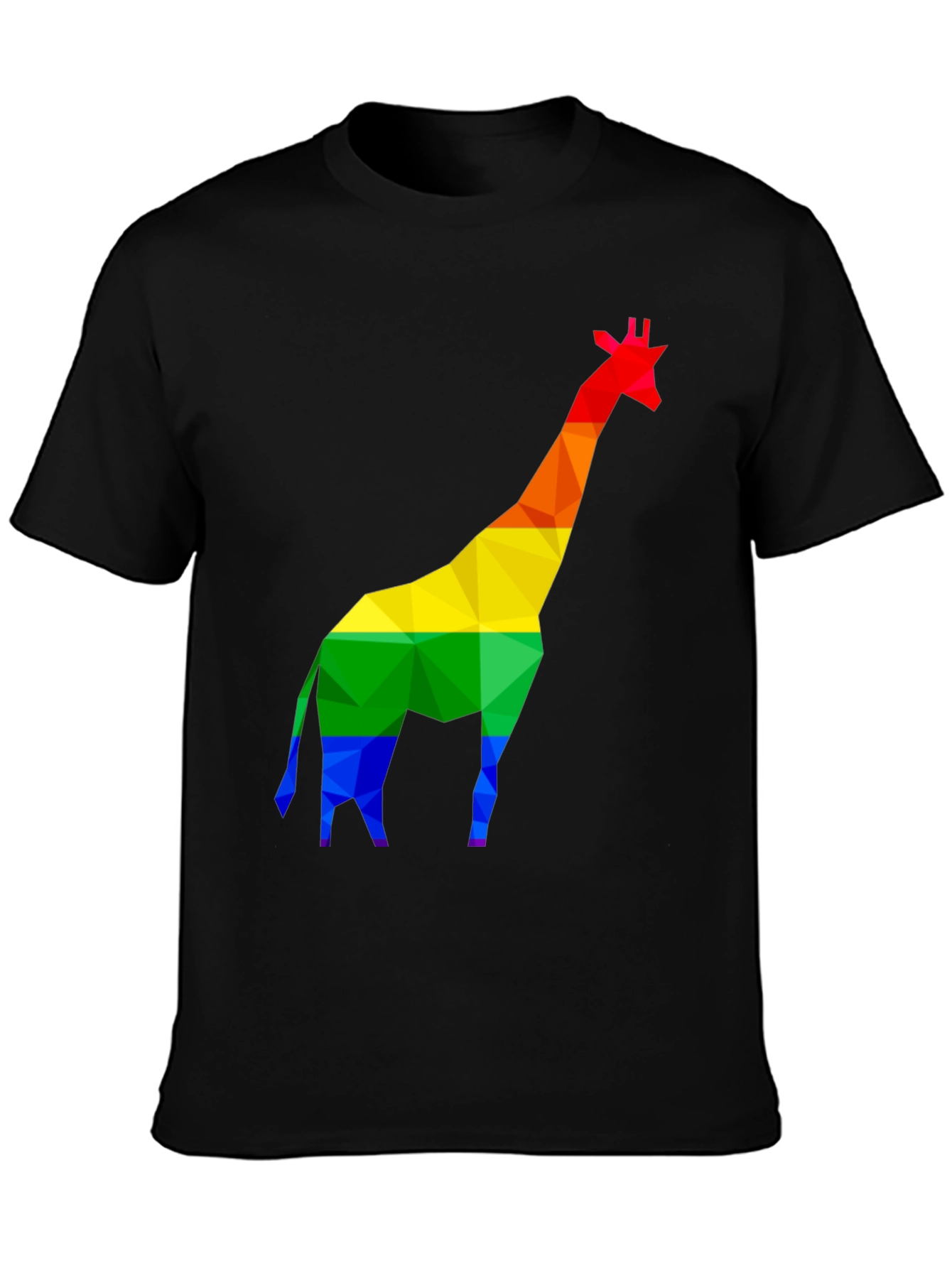 Rainbow Giraffe Graphic Tee - Black