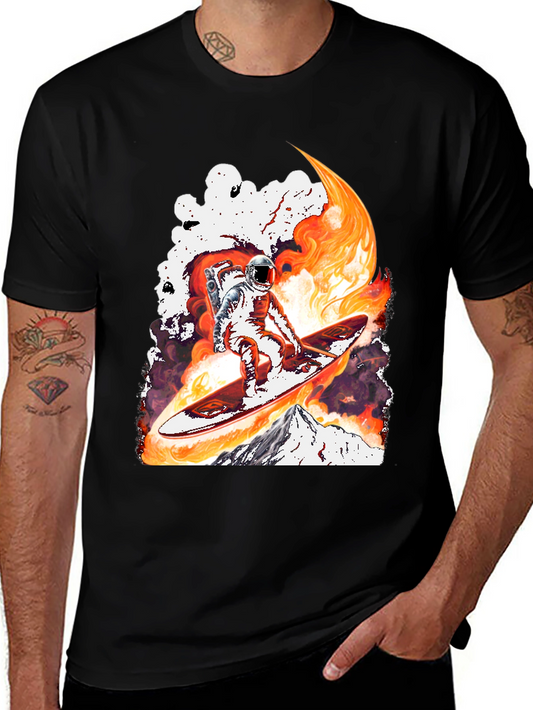 Astronaut Surfing T-Shirt - Space Adventure Tee
