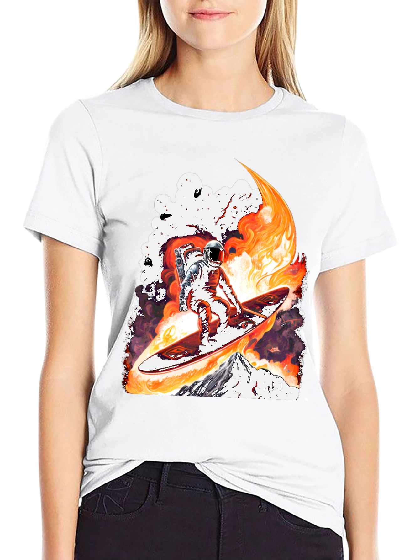 Astronaut Surfing T-Shirt - Space Adventure Tee