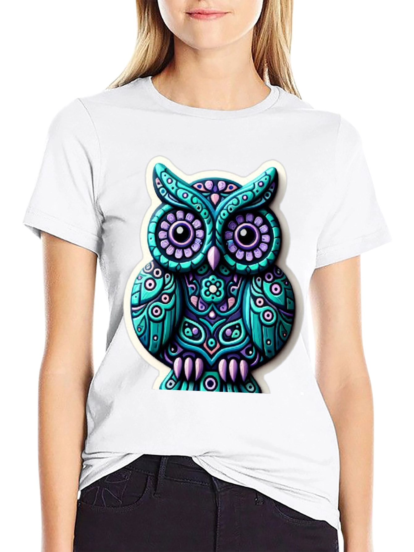 Funky Owl Graphic Tee - Mens Black T-Shirt