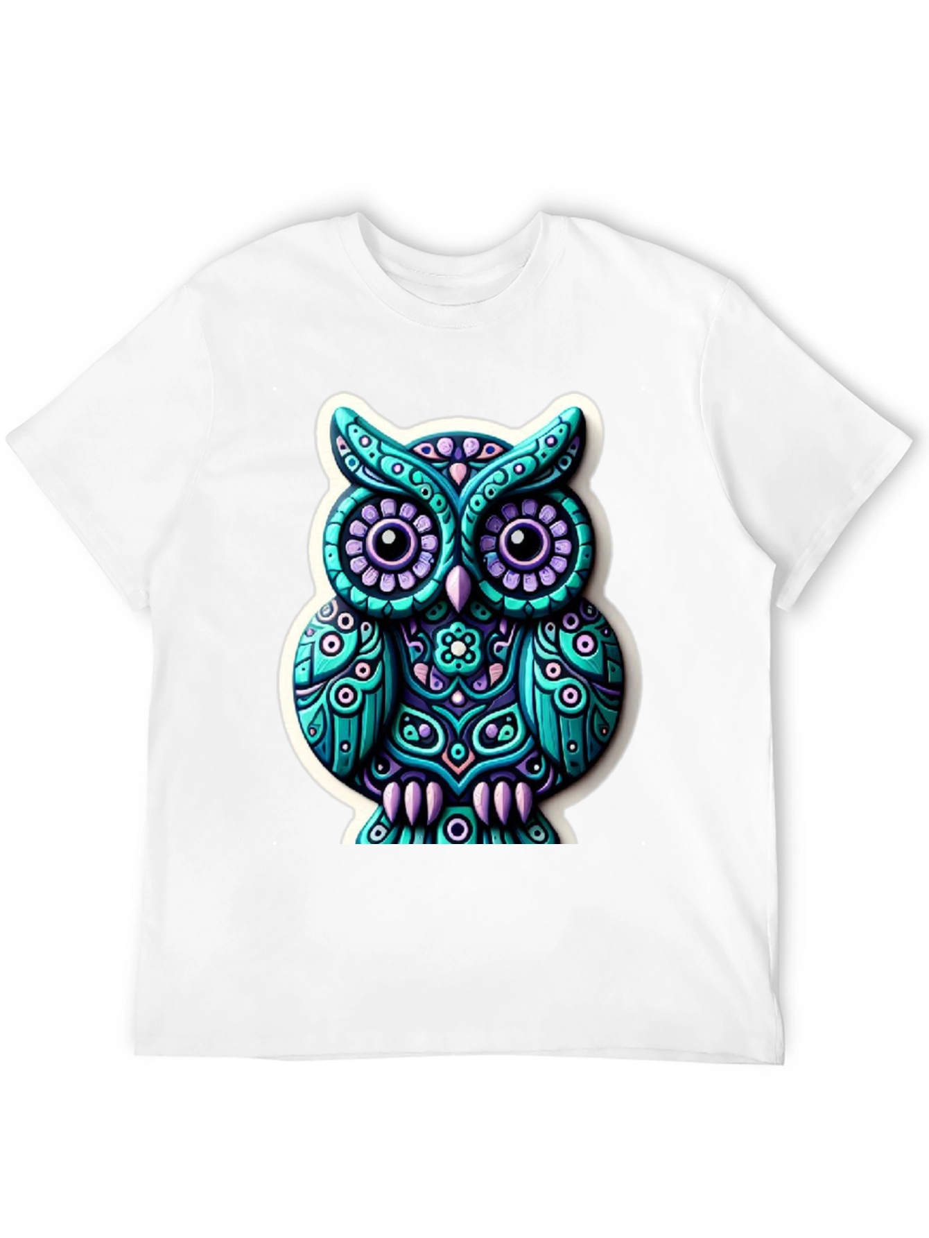 Funky Owl Graphic Tee - Mens Black T-Shirt