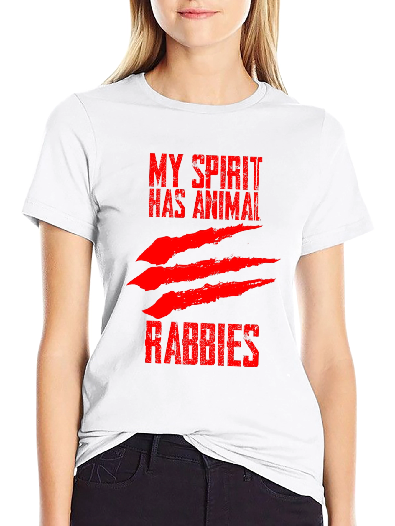 My Spirit Has Animal Rabbies Graphic T-Shirt